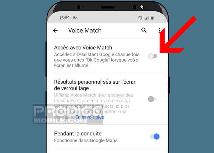 Autoriser le lancement de l’assistant virtuel à chaque fois que vous dîtes Ok Google