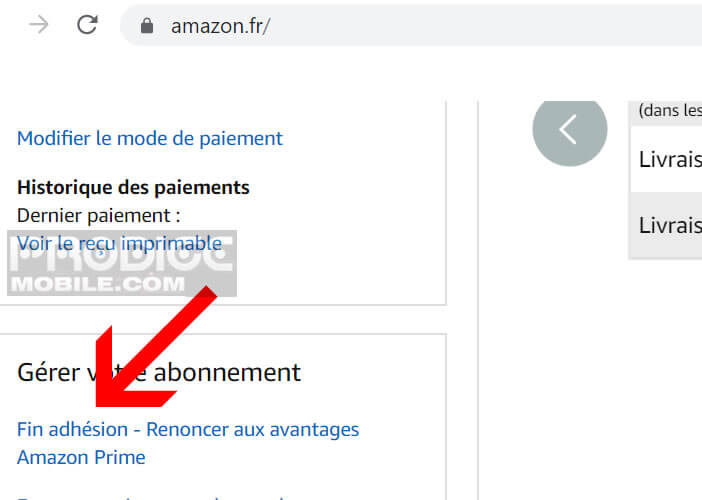 Mettre fin à l’adhésion Amazon Prime