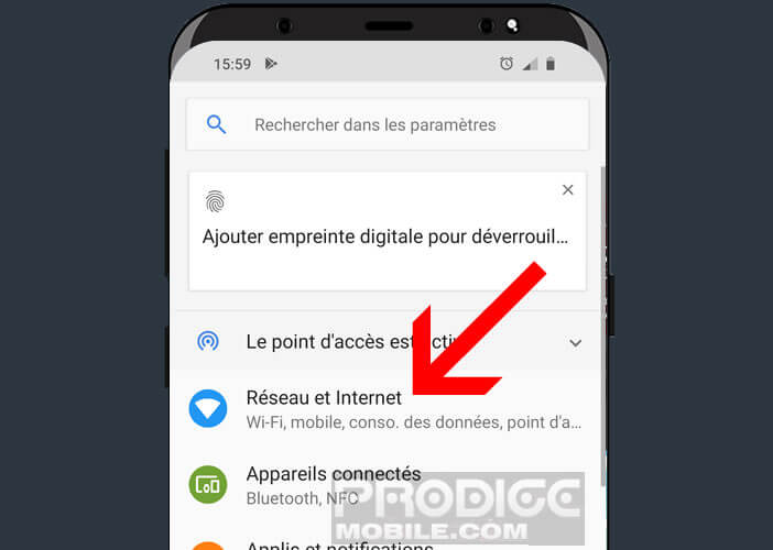 Accédez aux paramètres réseaux d’un appareil Android