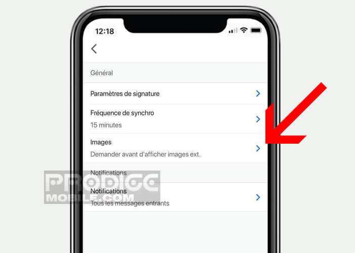 Accéder aux paramètres de Gmail pour iOS