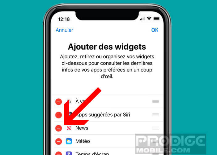 Restaurer le widget actualité d’Apple