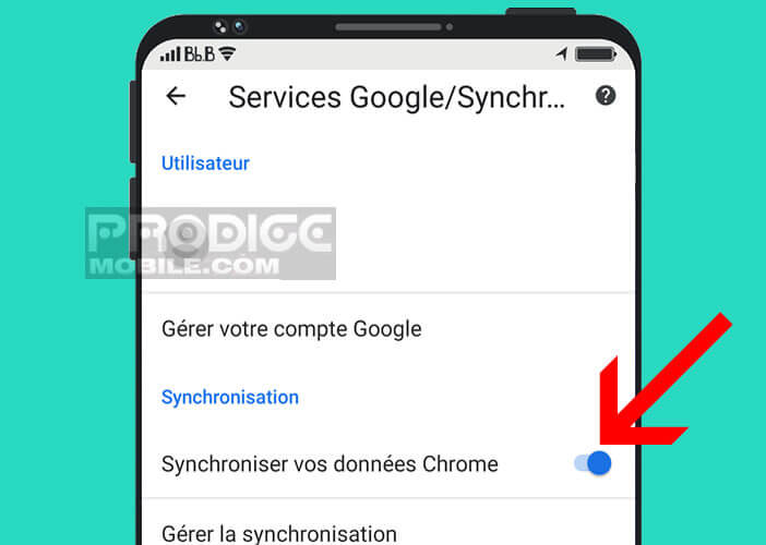 Synchroniser historique, pages visités de Google Chrome