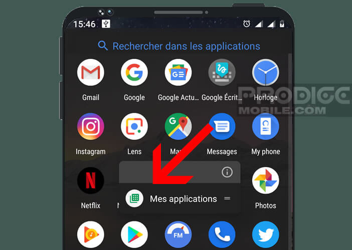 Créer un raccourci vers le contenu de l’application Play Store