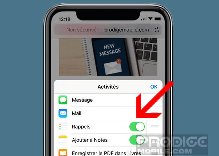 Ajouter l’application de votre choix à la fenêtre de partage d’iOS