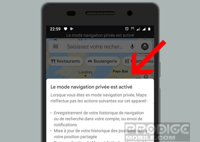 Rappel du mode de fonctionnement de l’option incognito