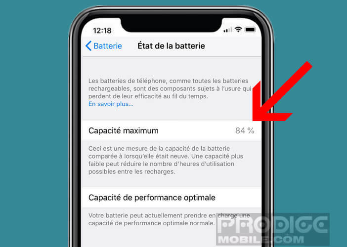 Visualiser la capacité maximale de la batterie de votre smartphone Apple