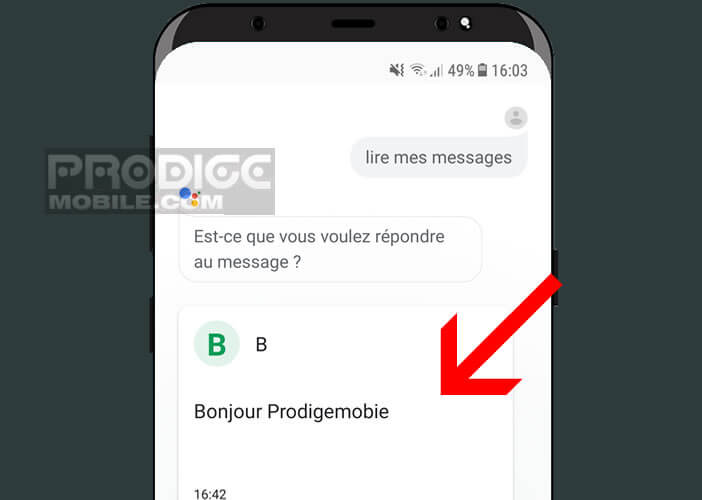 Google Assistant affiche les messages non lus sous forme de carte