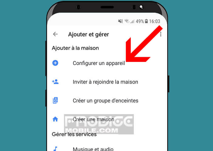 Configurer un appareil connecté sur l’application Home