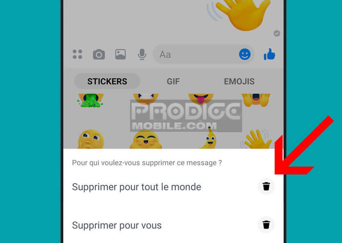 Effacer une bulle de discussion sur l’appli Messenger