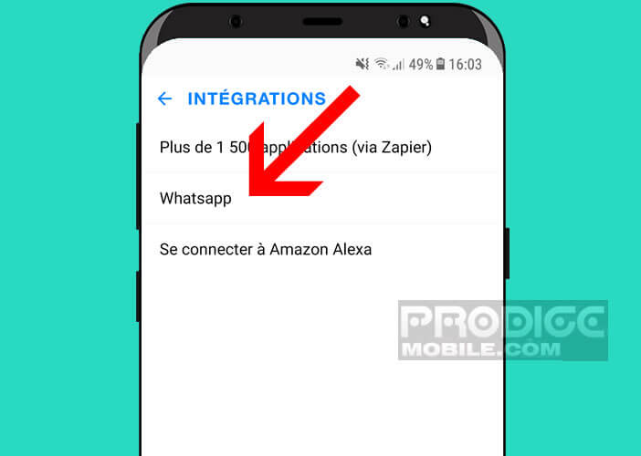 Configurer l’intégration WhatsApp et Any.do