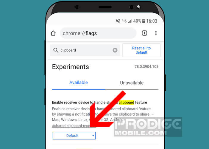 Utiliser le presse-papier du navigateur Chrome pour Android