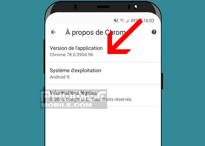 Vérifier la version de Google Chrome installée sur votre smartphone Android