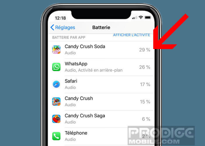 Supprimer les plus applications de l’iPhone les plus gourmandes en batterie