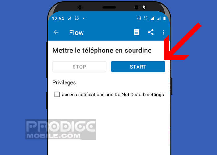 Démarrer le flux d’automatisation créé sur l’application Automate