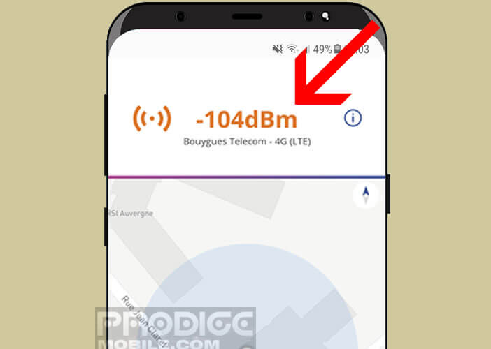 Calcul la force du signal du réseau de l’opérateur mobile