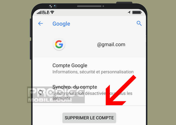 Désactiver le FRP en supprimant le compte Google précédemment configuré