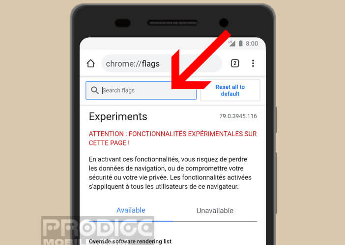 Flags, le mode d’options cachée de Chrome dispose du mode d’affichage optimisée