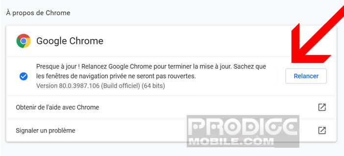 Mettre à jour votre navigateur web Google Chrome sur votre ordinateur