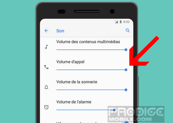 Modifier les différents niveaux de volume depuis les paramètres