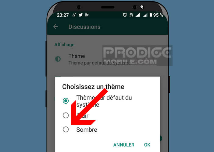 Modifier le thème d’affichage de la messagerie