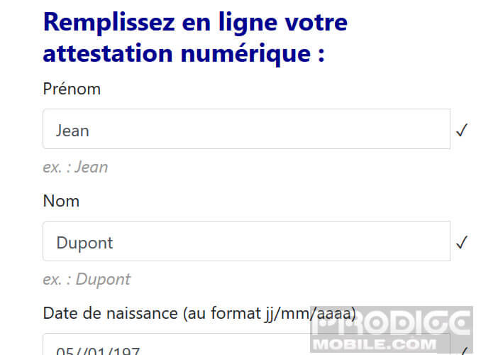 Remplissez l’attestation numérique en ligne depuis votre téléphone