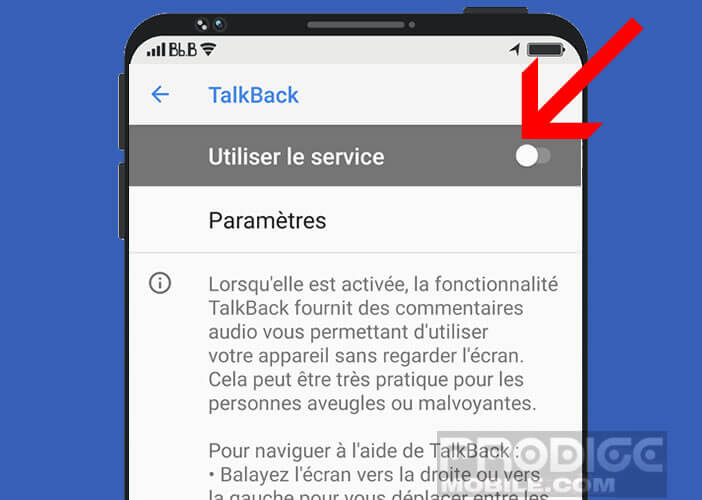 Activer le clavier Talkback pour les malvoyants