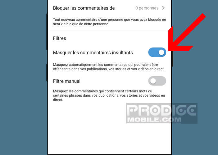 Filtrer automatiquement les commentaires insultants