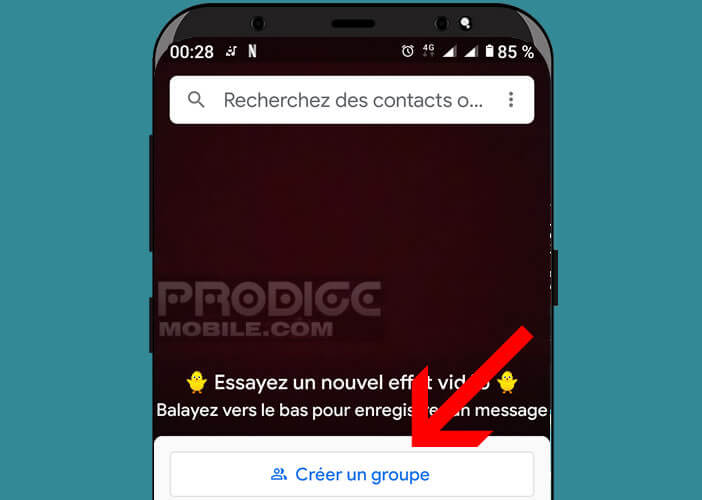 Mettre en place un groupe de contact dans l’appli Duo