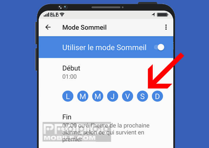 Choisir l’heure d’activation du mode sommeil