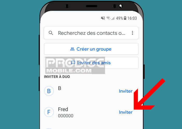 Inviter des amis à télécharger l’application de visioconférence