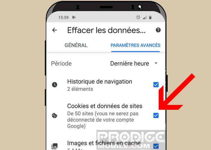 Faire le ménage dans les cookies et données sites