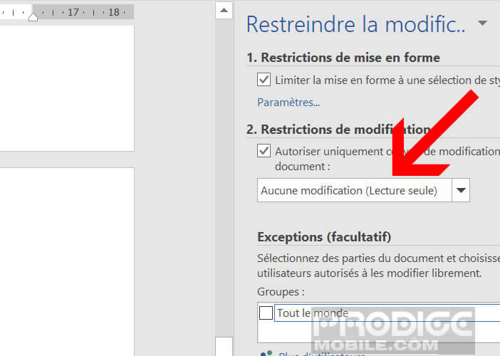 Empêcher les modifications de texte avec le mode lecture seule