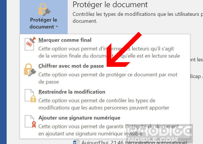 Chiffrer n’importe lequel de vos documents Office