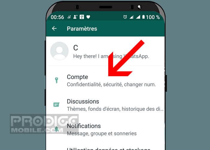 Modifier les paramètres de votre compte WhatsApp