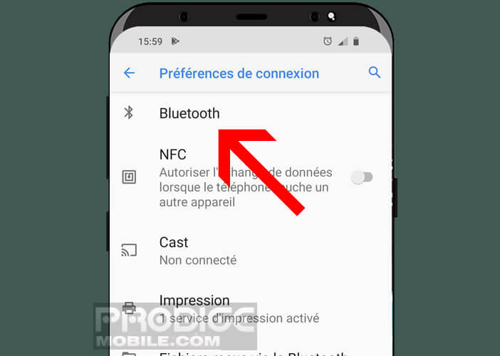 Préférence de connexion Bluetooth d’Android