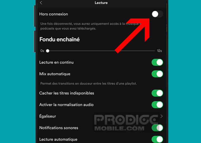 Lancer le mode hors-connexion sur l’application Spotify