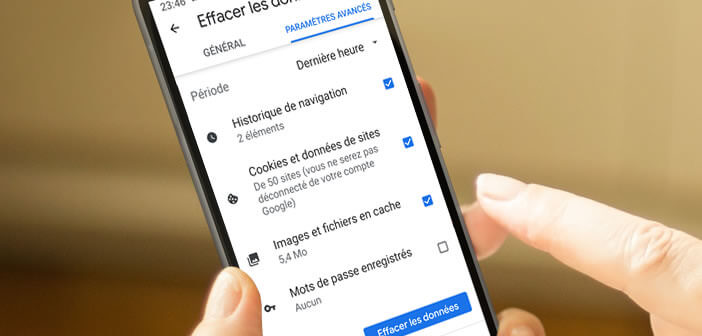 Supprimer les cookies et les données liées à la navigation sur Chrome