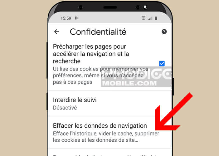 Vider le cache et tous les fichiers stockés dans le navigateur web