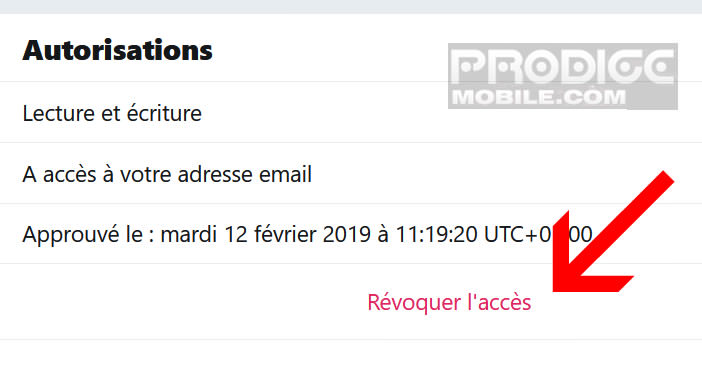 Supprimer une application de son compte Twitter