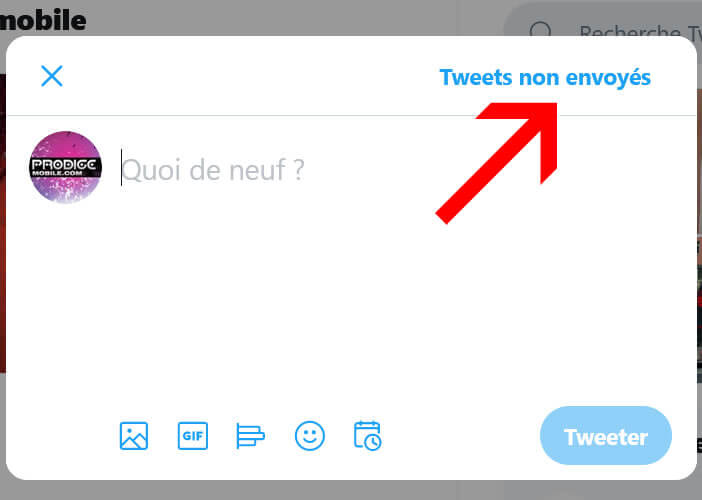 Afficher tous les tweets non envoyés