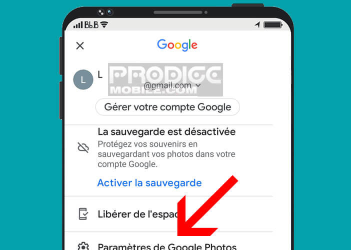 Ouvrir les paramètres de la nouvelle application Google Photos