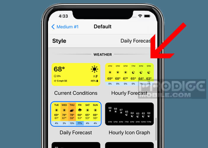 Changer l’apparence du widget météo de votre écran d’accueil