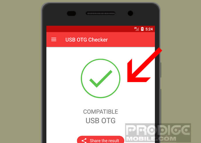 Lancer l’application USB OTG Checker