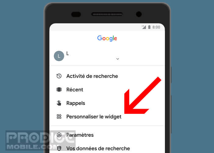 Personnaliser la barre de recherche Google