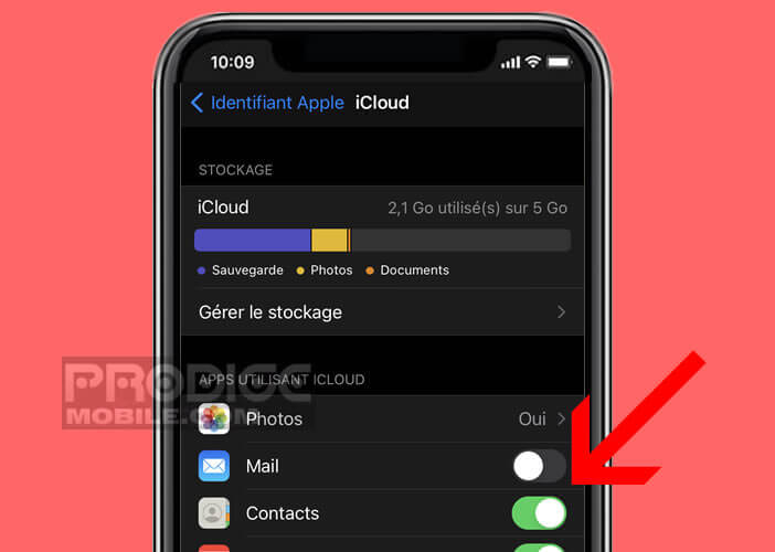 Activer la fonction de synchronisation des contacts avec iCloud