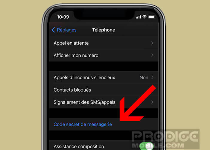 Modifier le code secret de la messagerie vocale visuelle