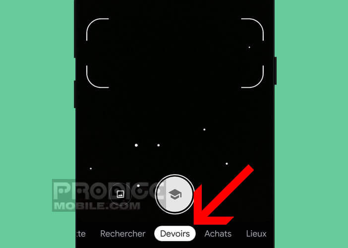 Activer le mode Devoirs sur l’application Google Lens