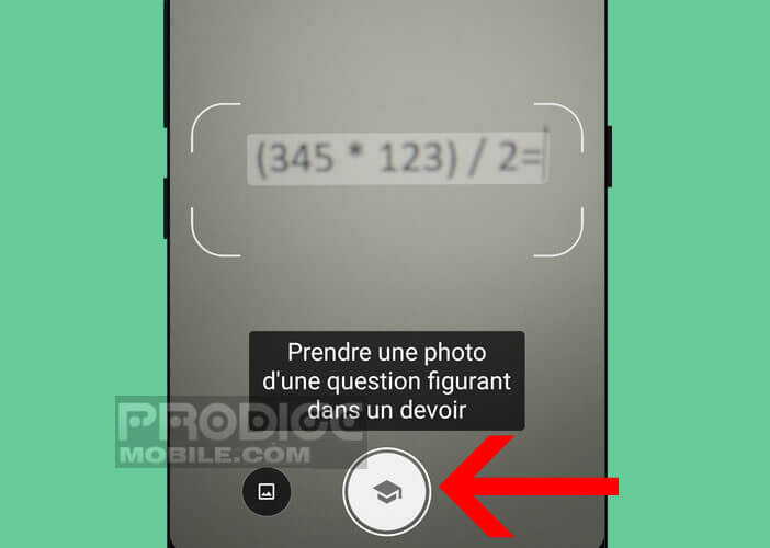 Prendre une photo d’un problème de mathématique