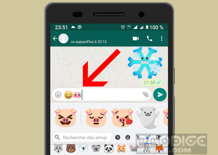 Entrez deux émojis différents dans votre application de messagerie