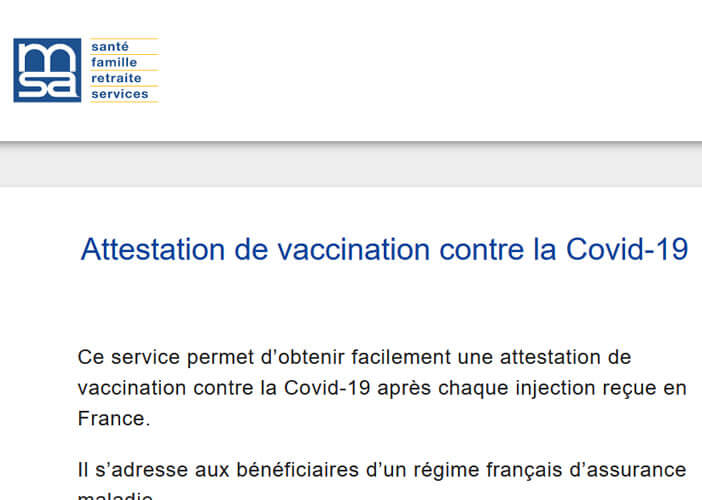 Télécharger votre attestation de vaccination contre la Covid-19 au format européen